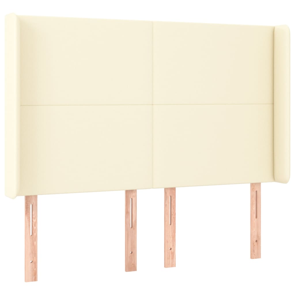 Kopfteil mit Ohren Creme 83x16x78/88 cm Kunstleder