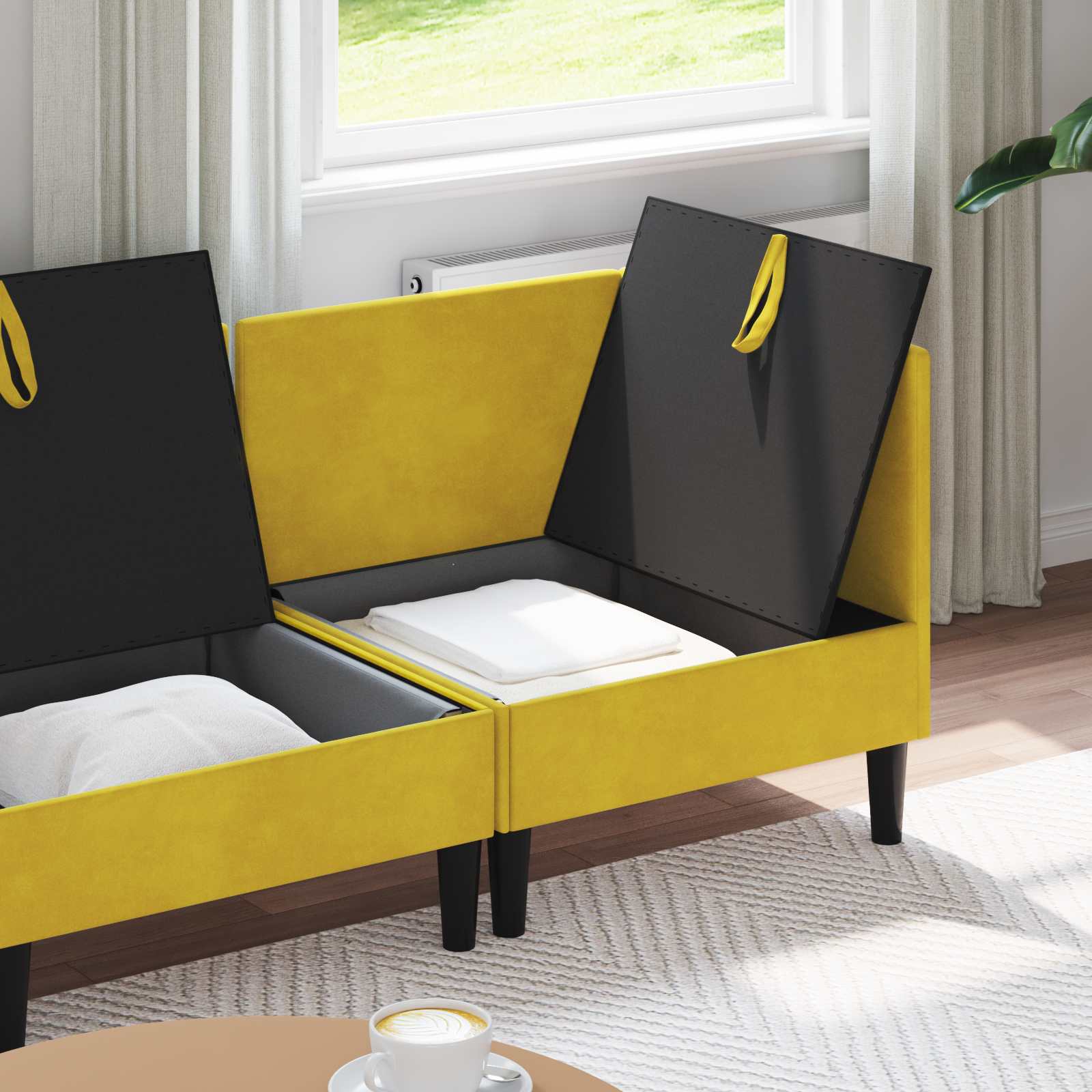 Wohnzimmergarnitur mit Kissen mit Speicher 3 pcs Hellgrau Samt