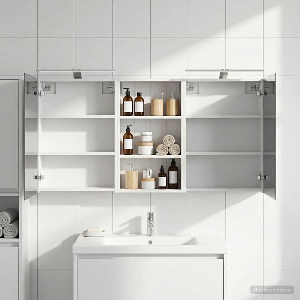 Badezimmerschrank-Set 3 pcs 80 x 10,5 x 50 cm Holzwerkstoff