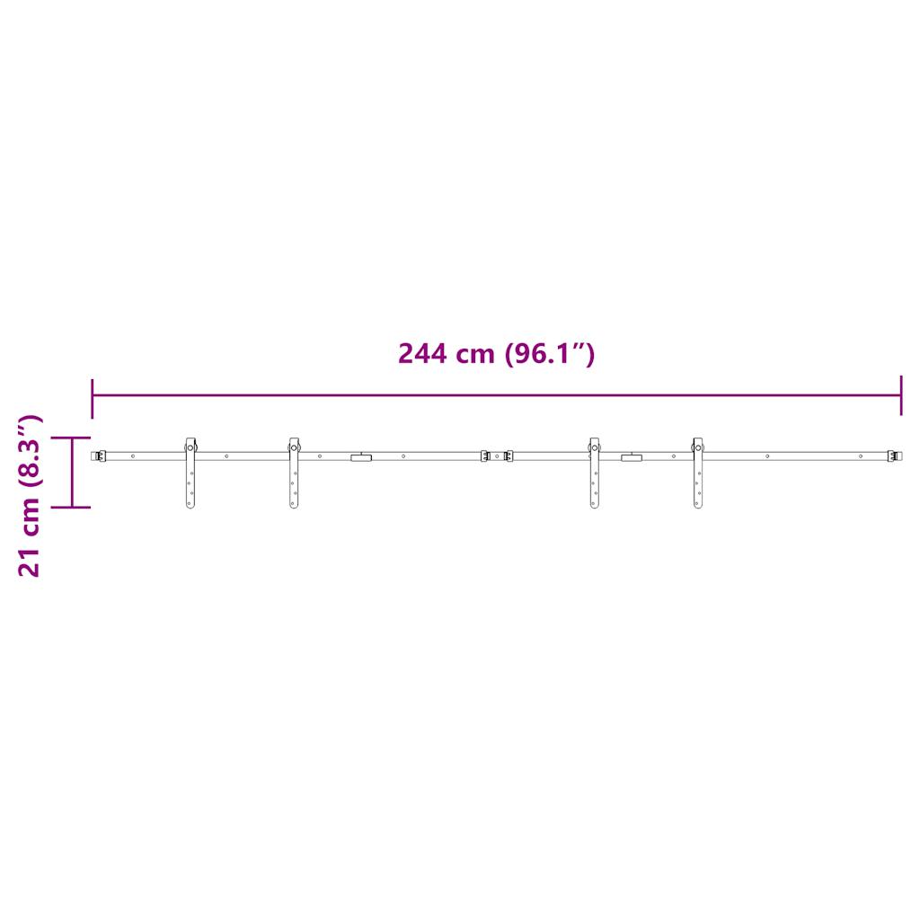 Schiebetürbeschlag Set für Schranktüren 91 cm Karbonstahl