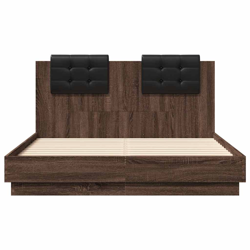 Bettgestell mit Kopfteil Grau Sonoma 180x200 cm Holzwerkstoff