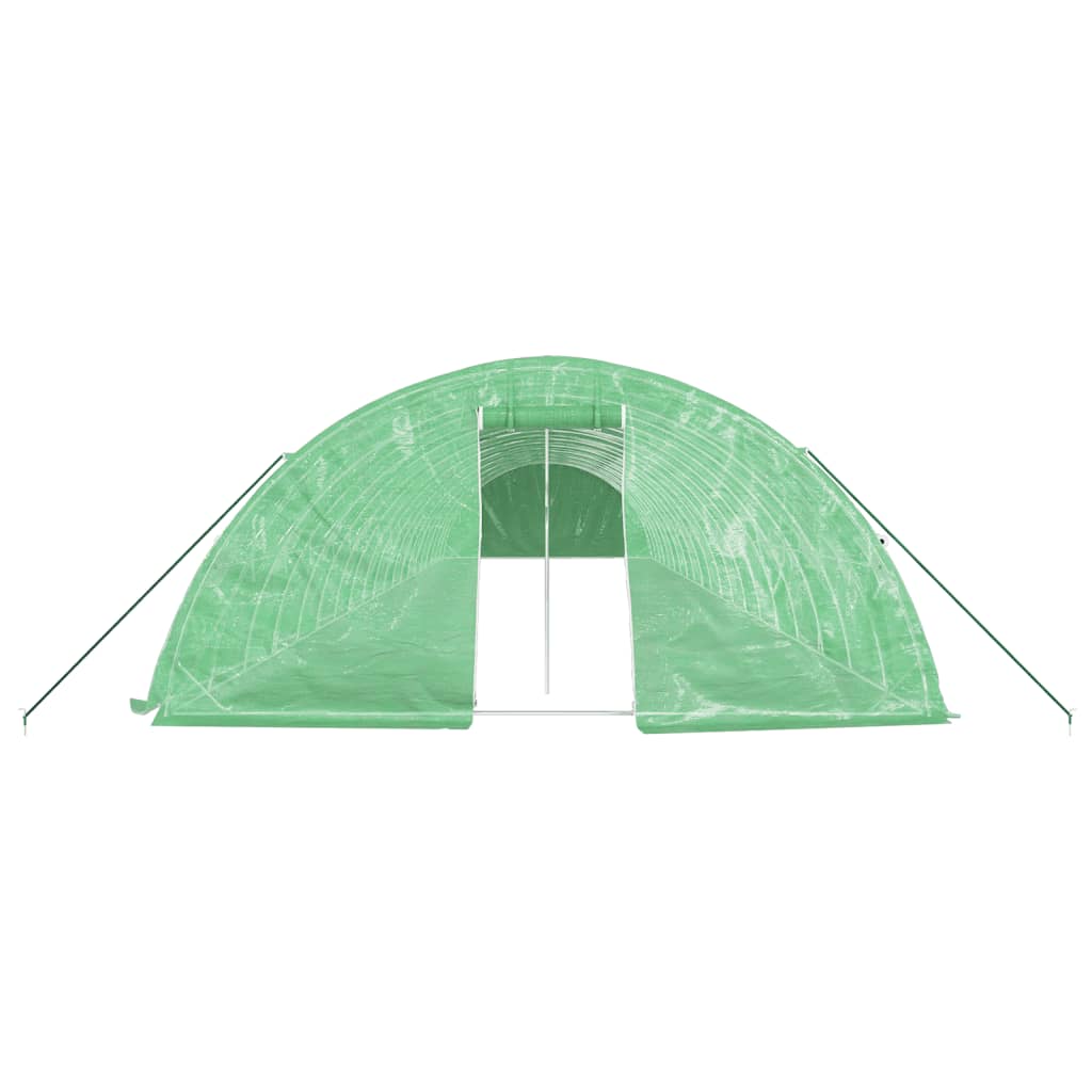 Gewächshaus mit Stahlrahmen Weiß 40 m² 8x5x2,3 m