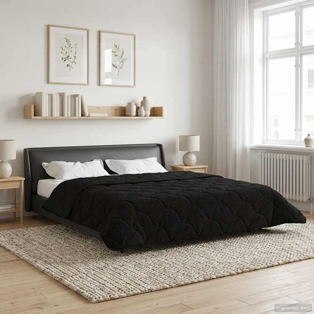 Winterbettdecke Gepolstert Anthrazit 135 x 200 cm