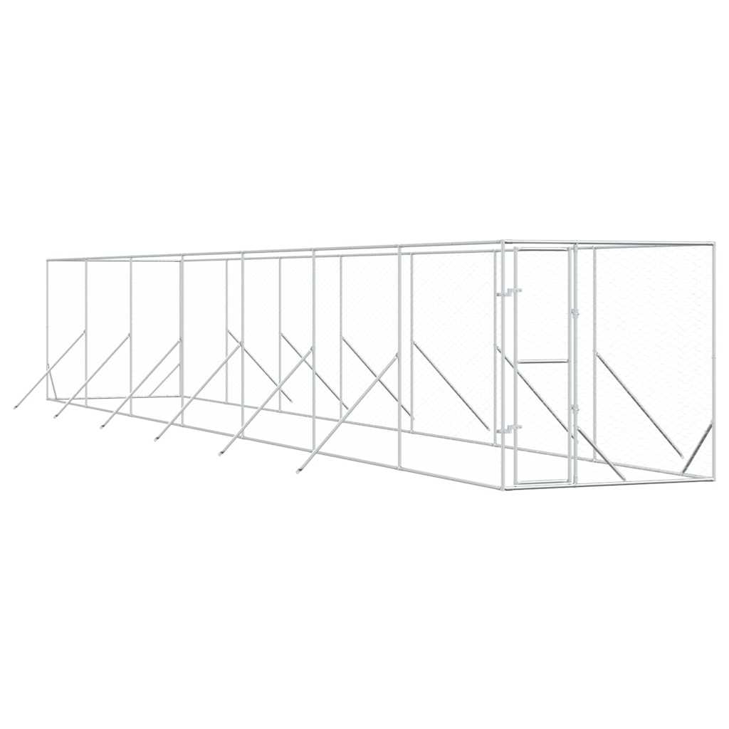 Outdoor-Hundezwinger Silbern 2x2x2 m Verzinkter Stahl