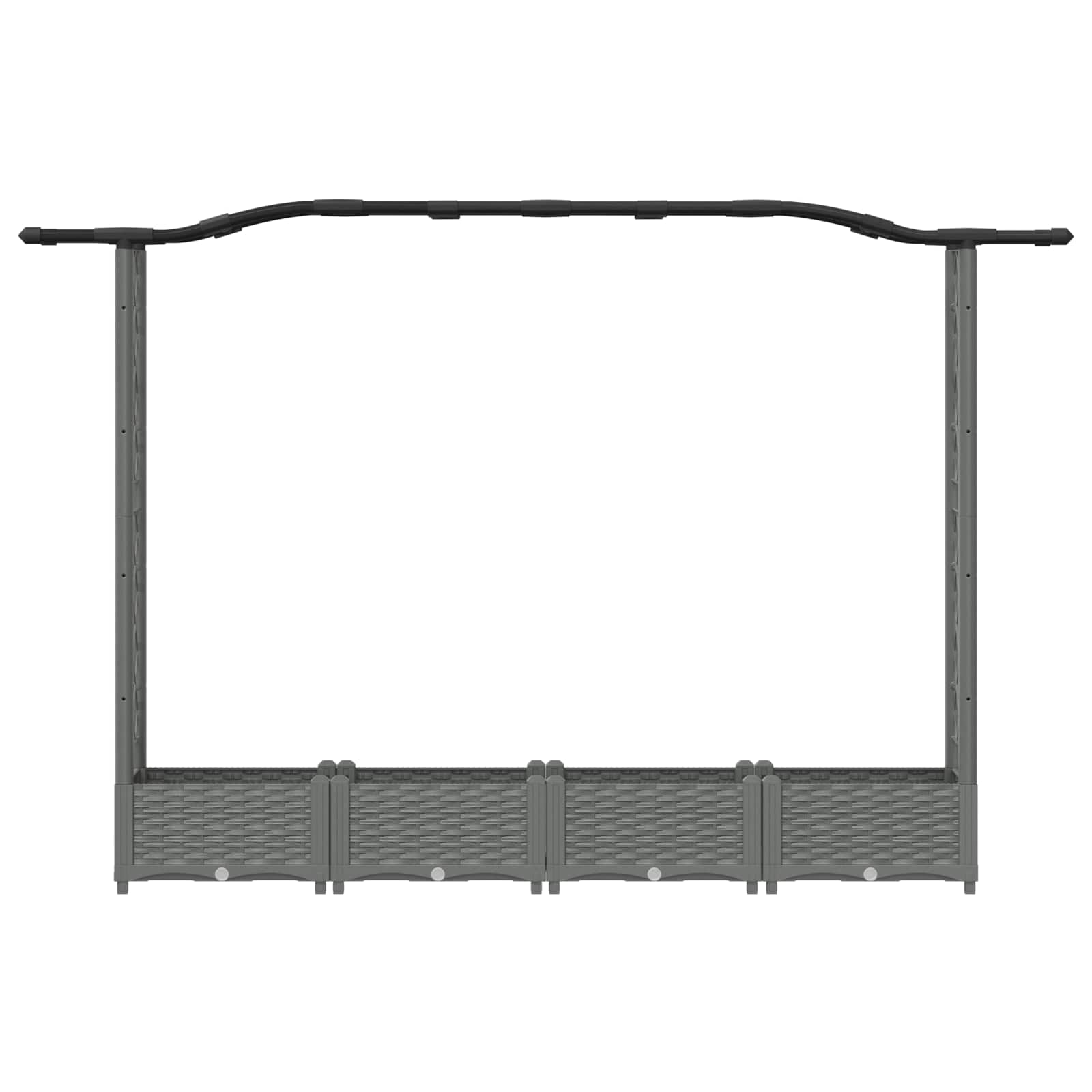 Hochbeet mit Rankgitter und Dach Braun 124 x 40 x 123 cm PP