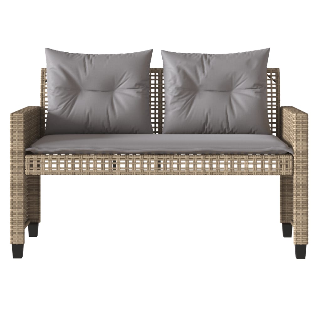 4-tlg. Garten-Sofagarnitur mit Kissen Schwarz Poly Rattan Glas
