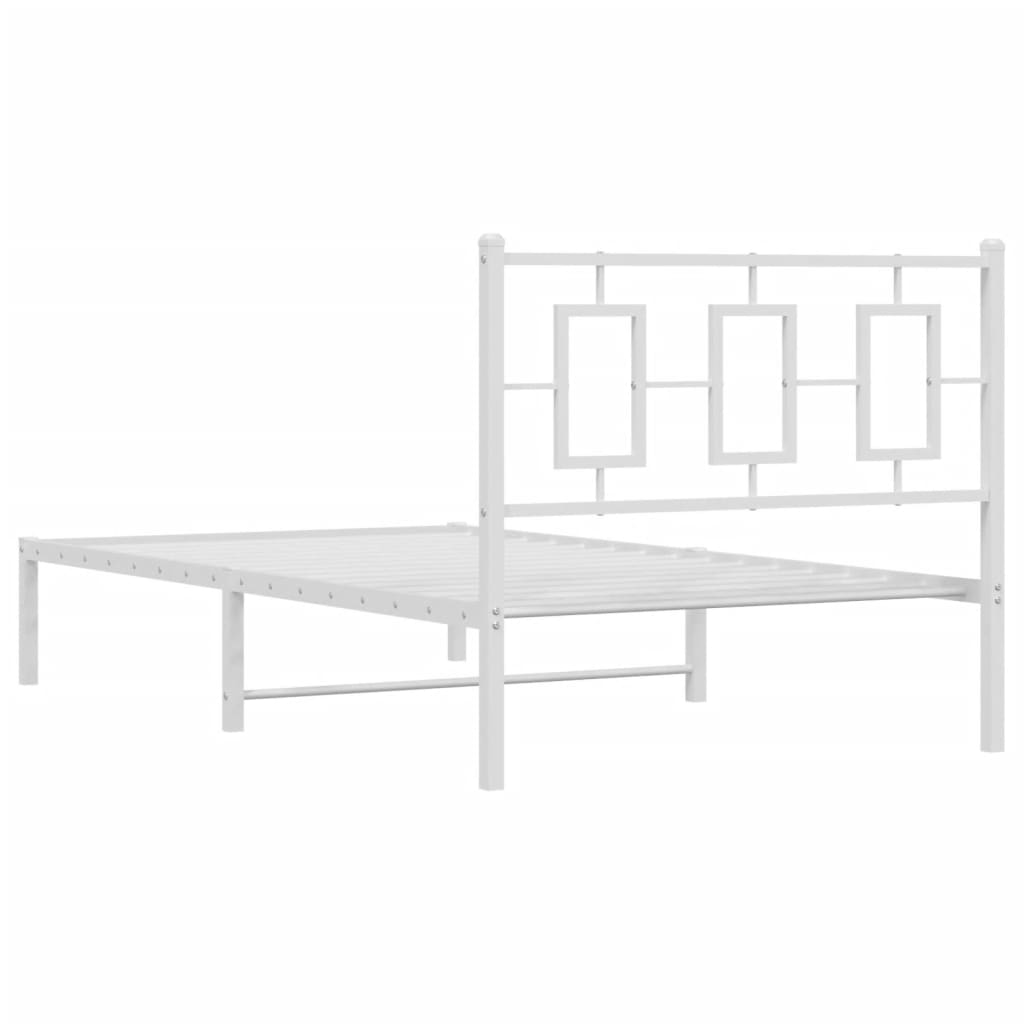 Bettgestell mit Kopf- und Fußteil Metall Weiß 180x200 cm