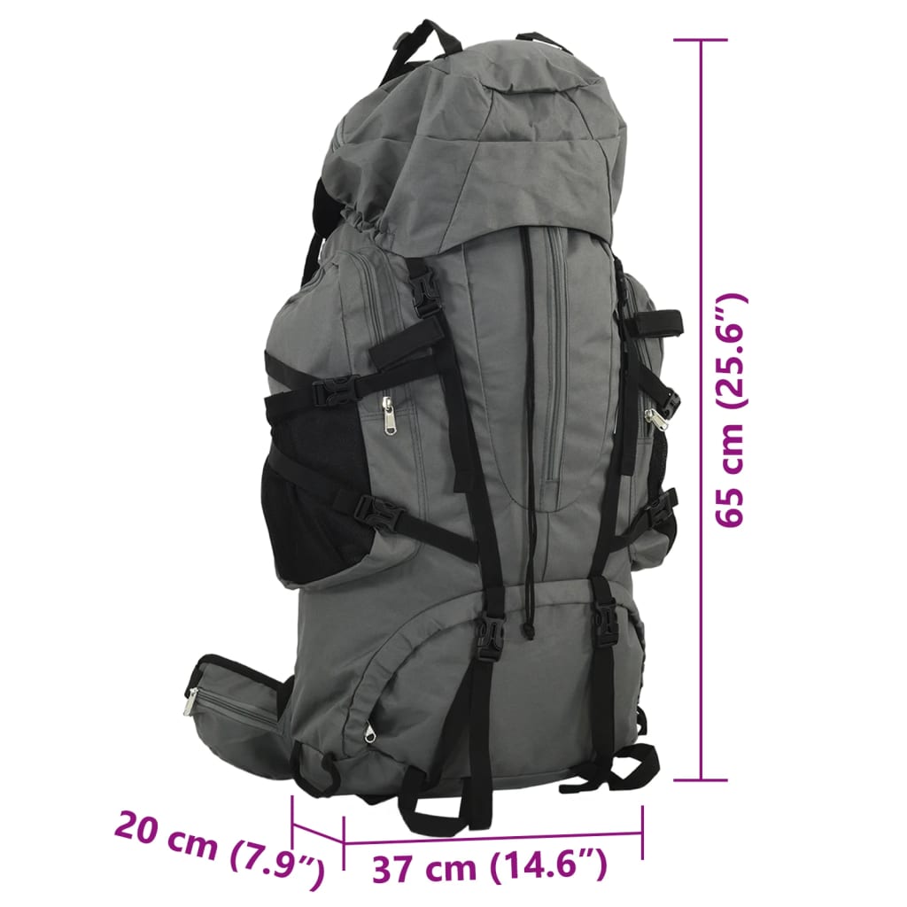 Wanderrucksack Schwarz 60 L Oxford-Gewebe