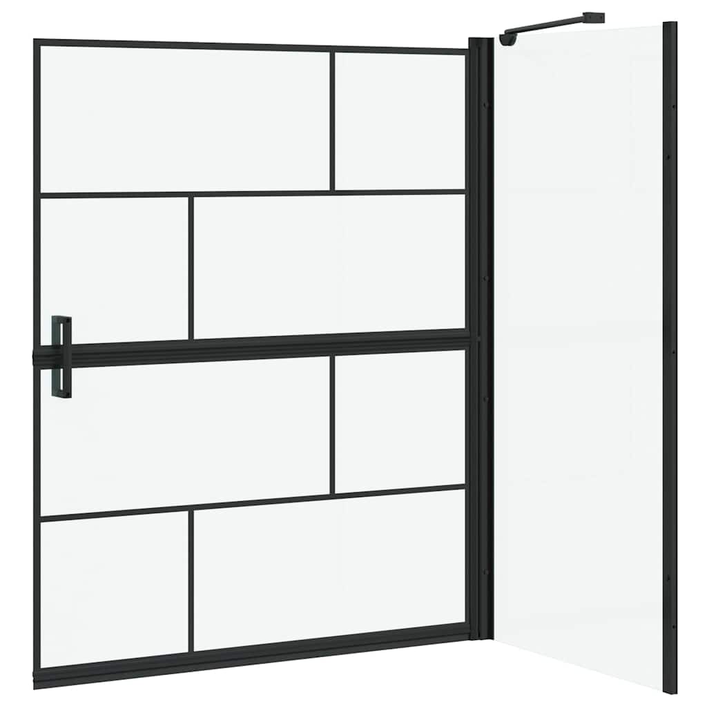 Bad-Duschschirm Schwarz und Transparent 80 x 68 x 128 cm