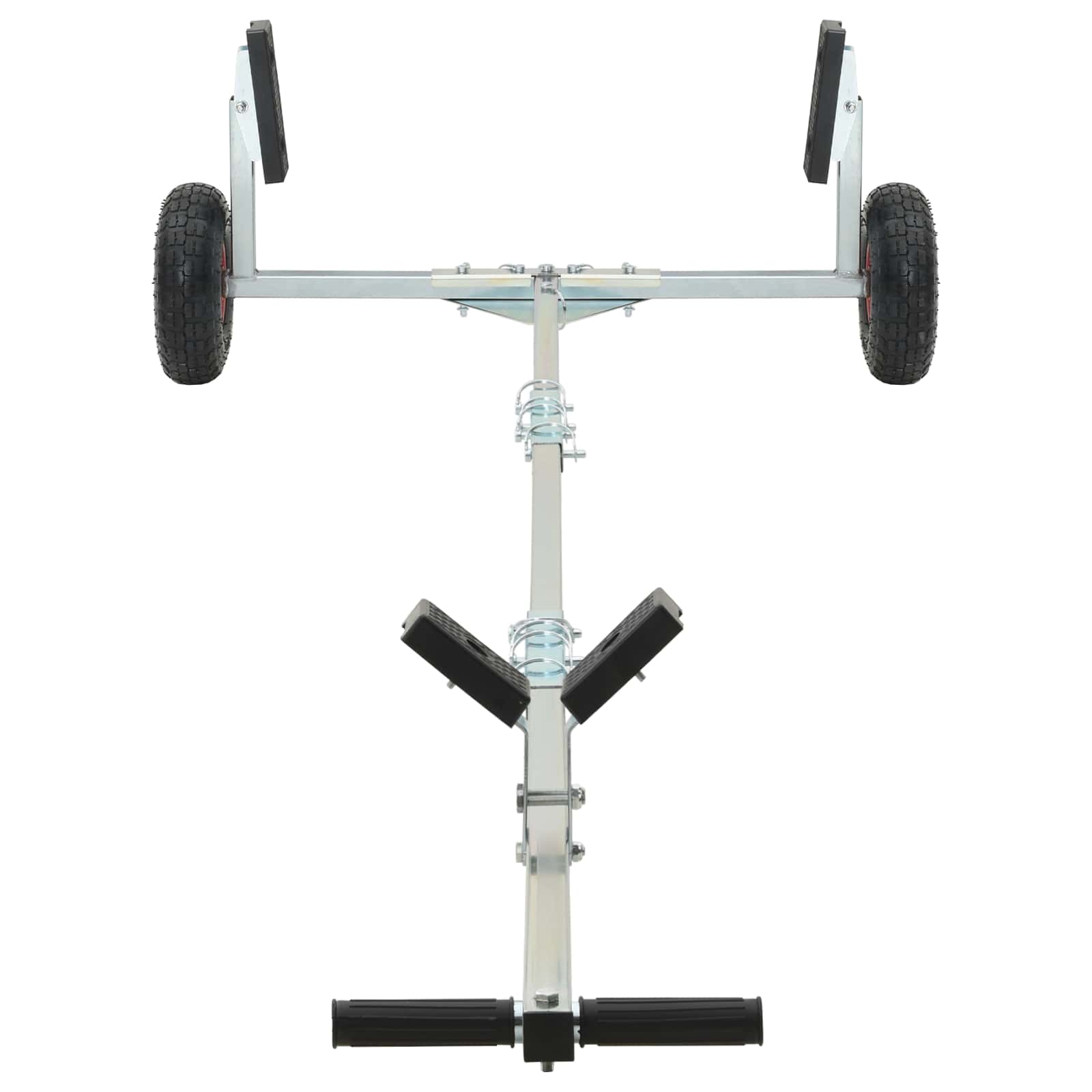 Verstellbarer Bootstrailer mit Luftreifen Belastbarkeit 200 kg Silber