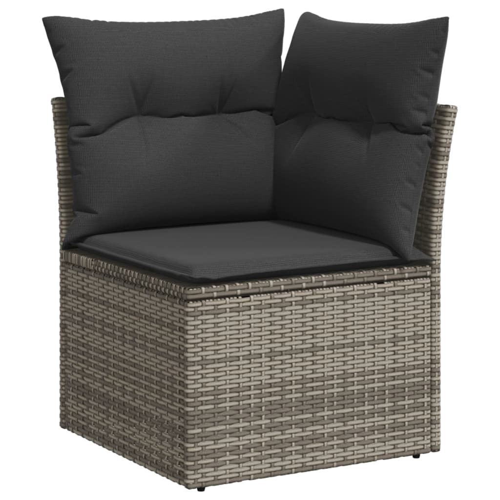 6-tlg. Garten-Sofagarnitur mit Kissen Schwarz Poly Rattan