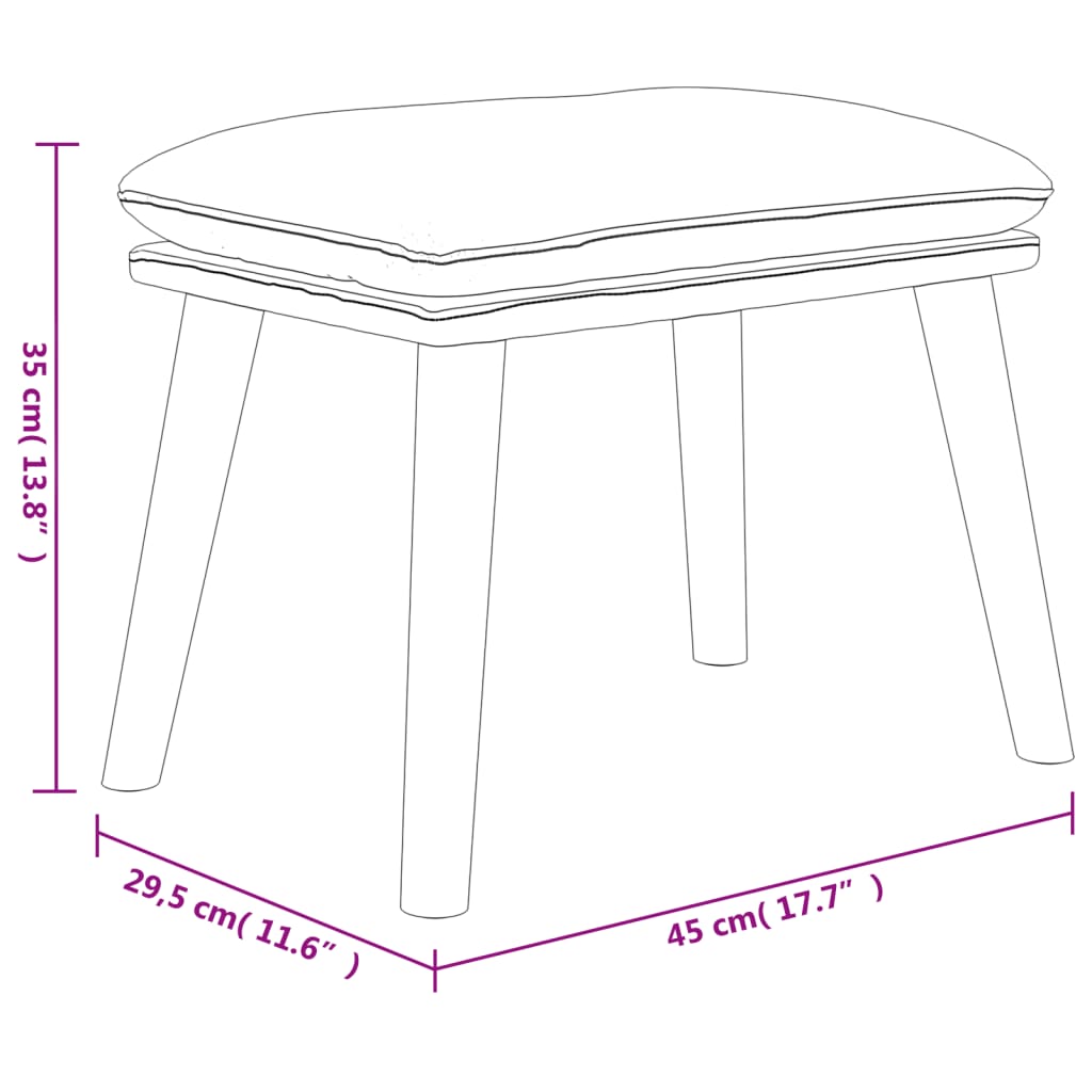 Schaukelsessel mit Hocker Dunkelgrau Stoff