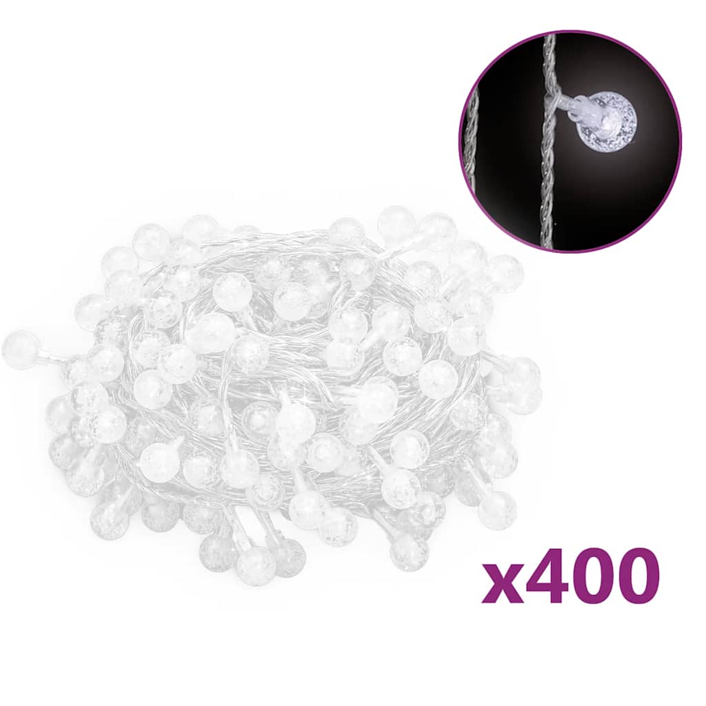 Lichterkette Kugeln 20 m 200 LED Warmweiß 8 Funktionen