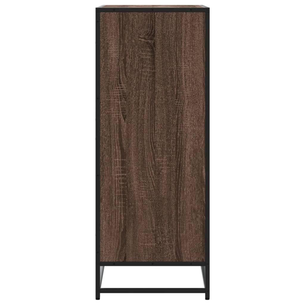 Schuhschrank Räuchereiche 75x38x97,5 cm Holzwerkstoff Metall
