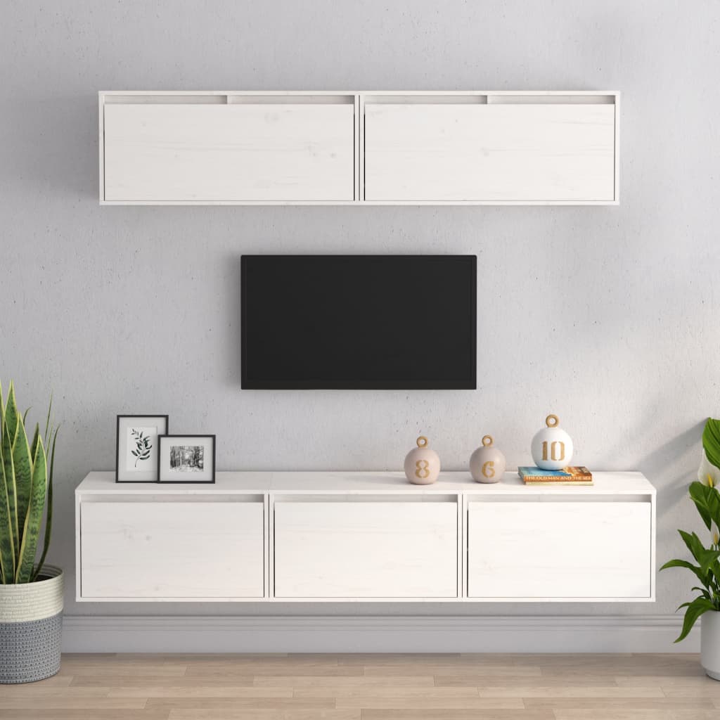 5-teiliges TV-Schrank-Set Massivholz Kiefer
