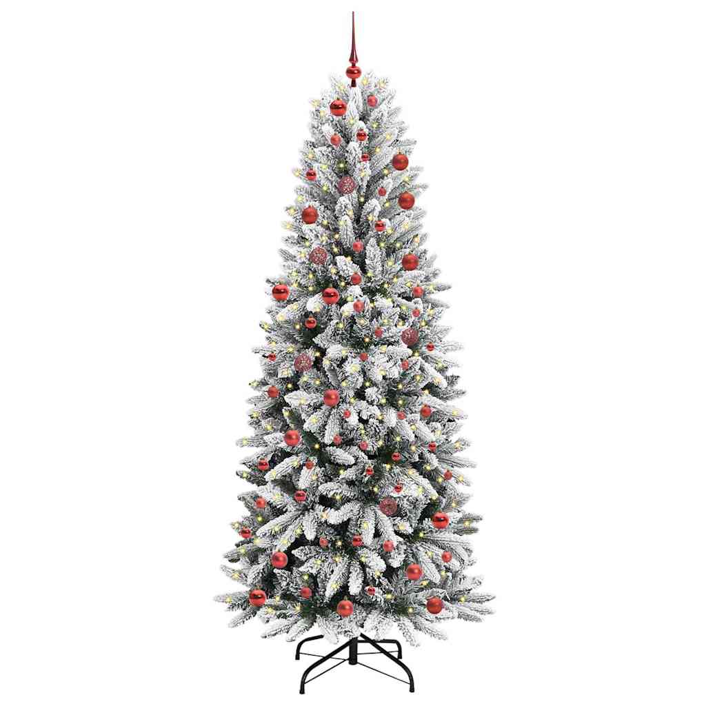 Künstlicher Weihnachtsbaum mit 150 LEDs mit Ständer Weiß 120 cm