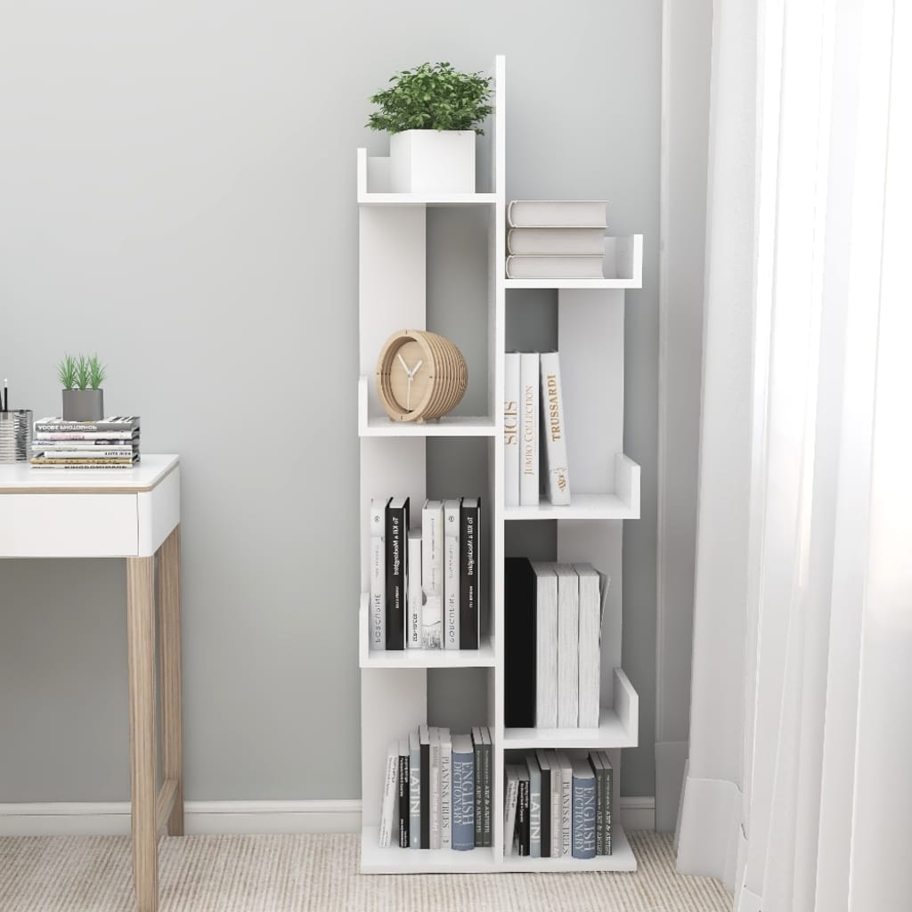 Bücherregal Weiß 86x25,5x140 cm Holzwerkstoff