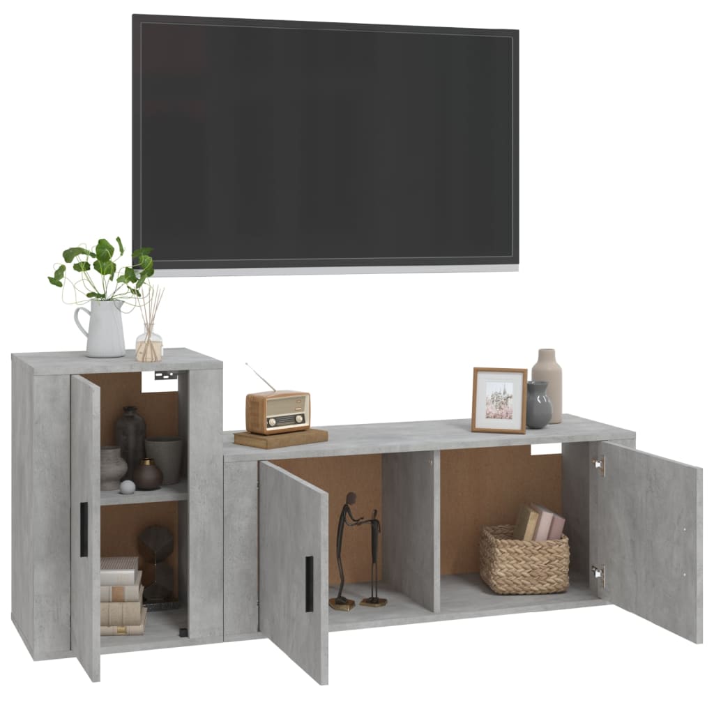 2-tlg. TV-Schrank-Set Weiß Holzwerkstoff