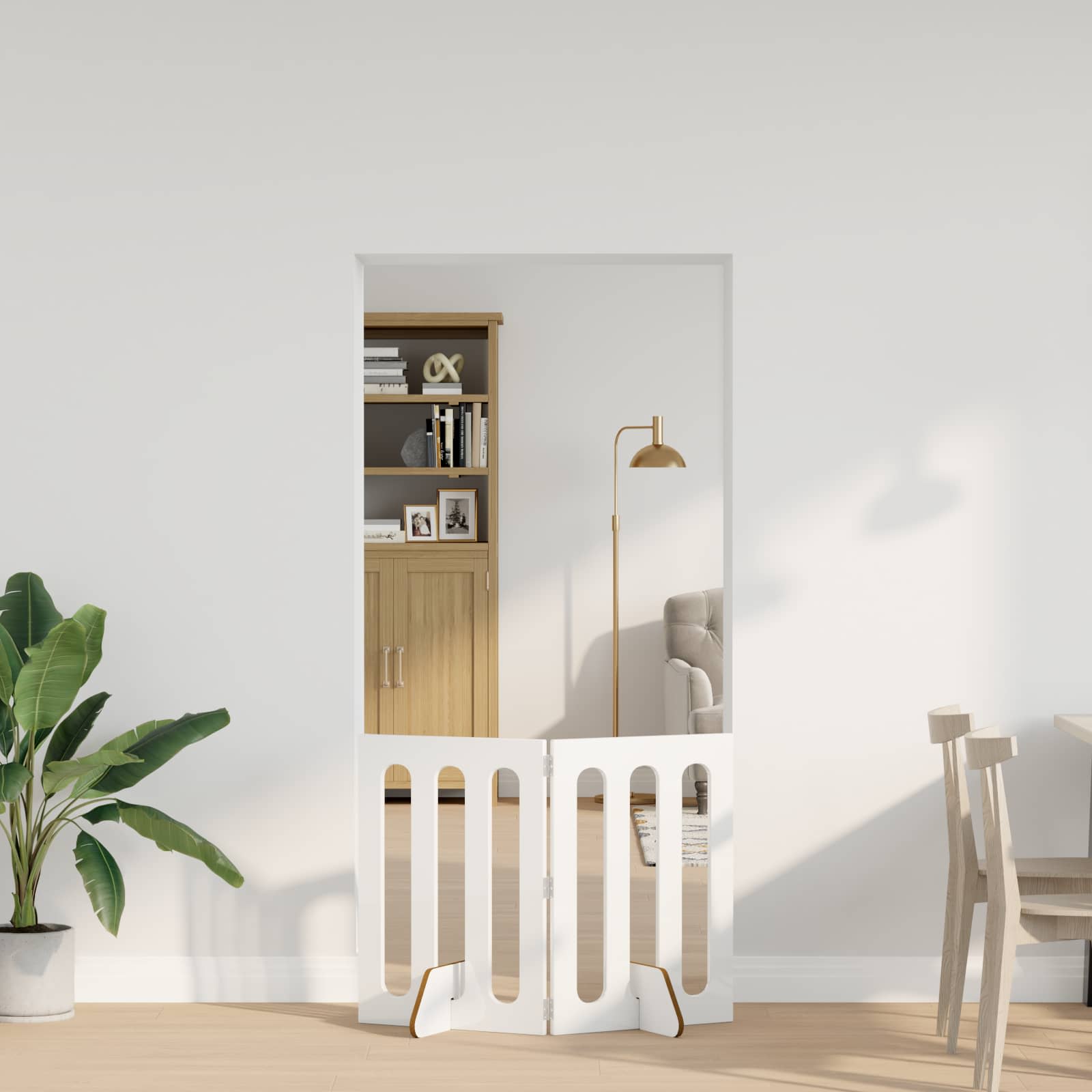 Faltbarer Haustierzaun 2 pcs Weiß 100,5 x 38 x 70 cm