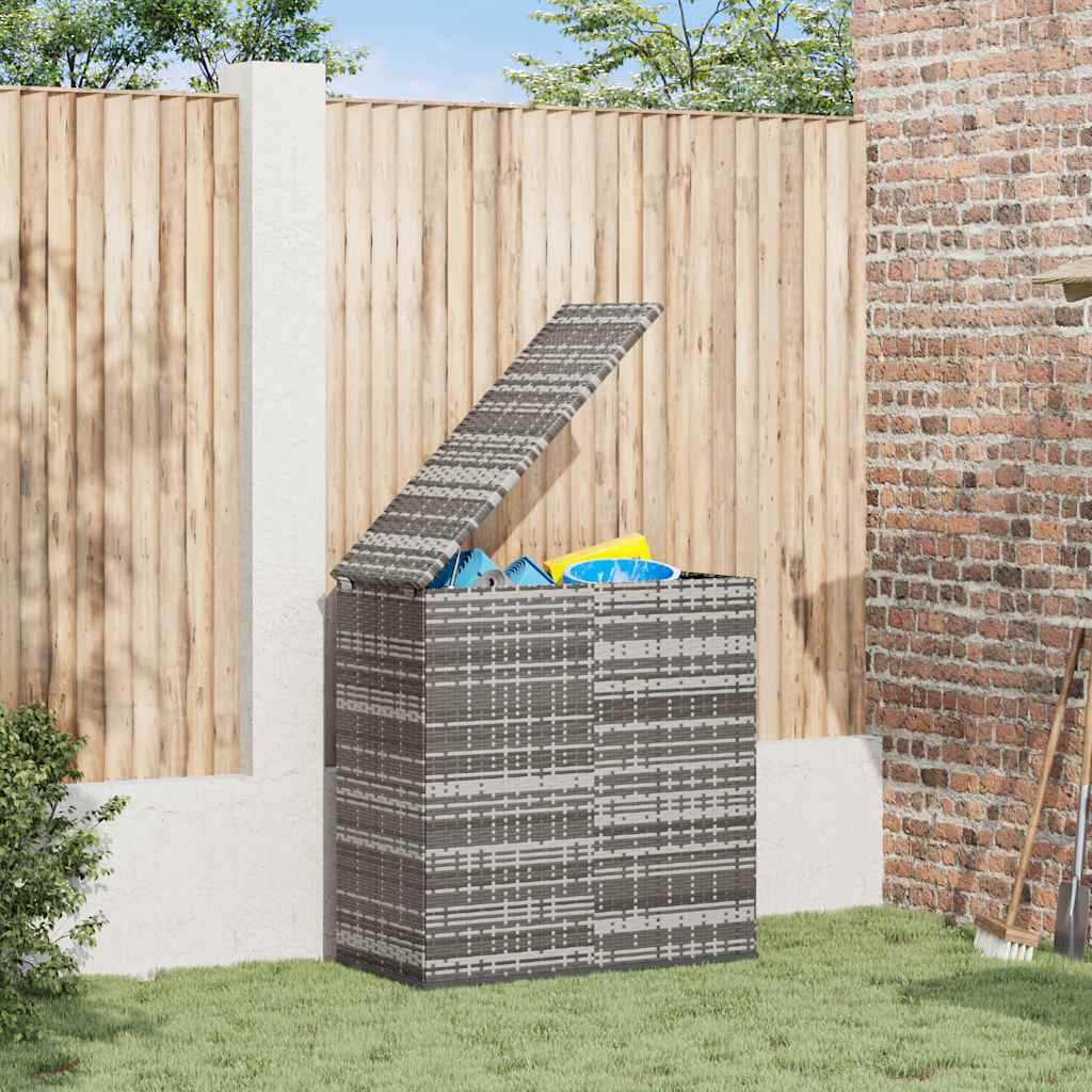 Garten-Kissenbox PE Rattan 100x49x103,5 cm Schwarz