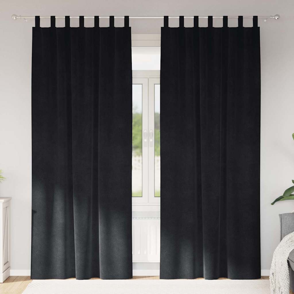 Verdunkelungsvorhänge 2 pcs Schwarz 140 x 140 cm Samt