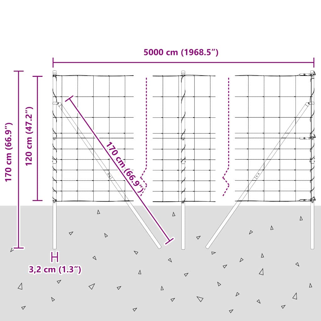 Ground Fix Geschweißter Drahtzaun 25 x 0,8 m Silber Netz