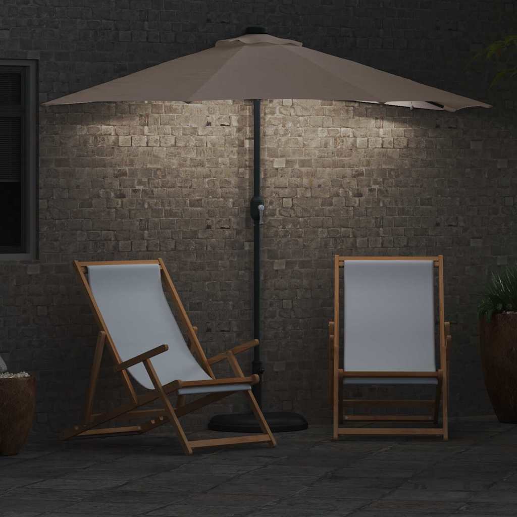 Garten-Sonnenschirm Sand 294 x 150 x 223 cm Polyester und Stahl