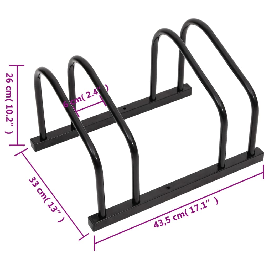 Fahrradständer für 2 Fahrräder Verzinkter Stahl
