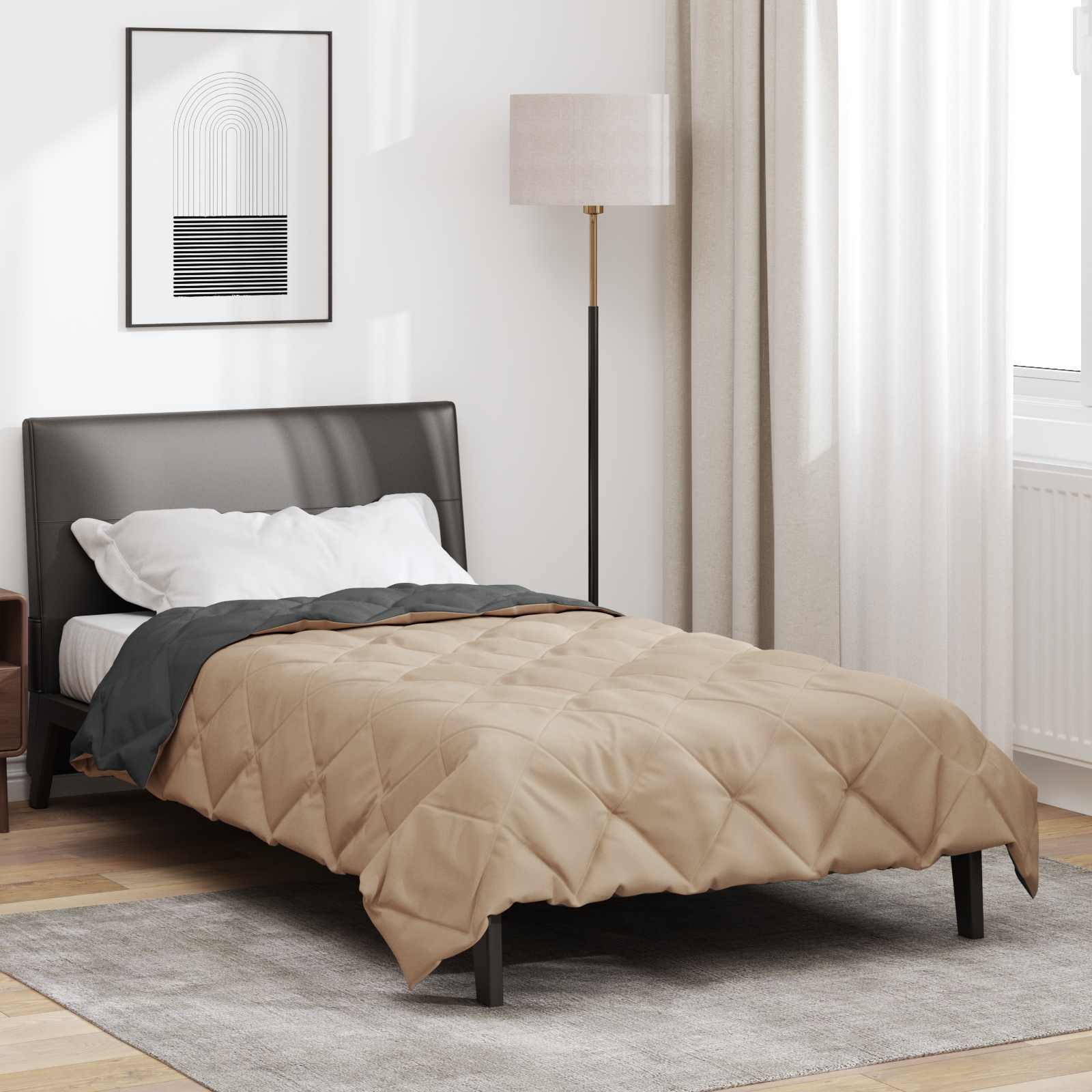 Ganzjahresbettdecke Anthrazit 135 x 200 cm Mikrofaser