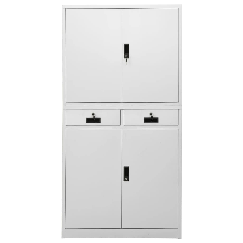 Büroschrank Weiß 90x40x180 cm Stahl