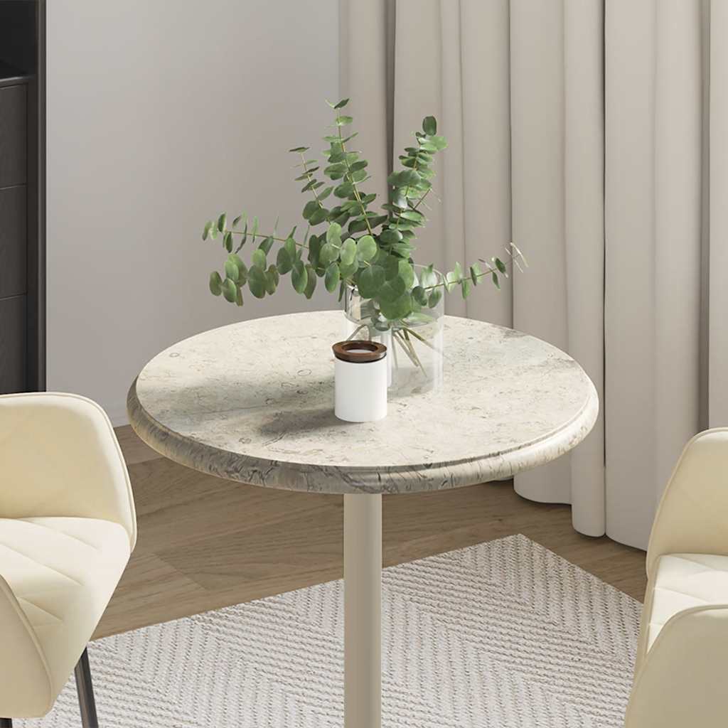 Tischplatte Creme Ø40x2,5 cm Marmor