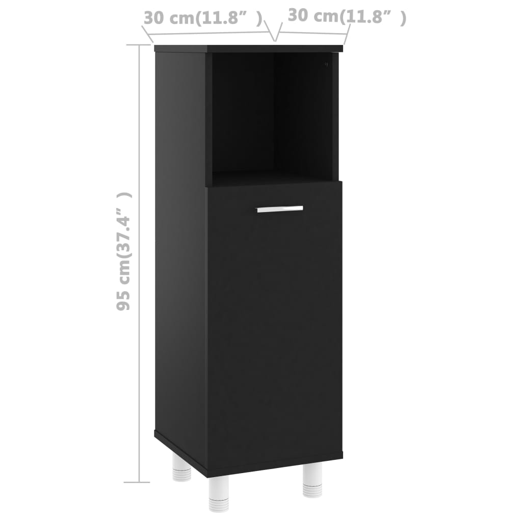 Badezimmerschrank Weiß 30x30x95 cm Holzwerkstoff