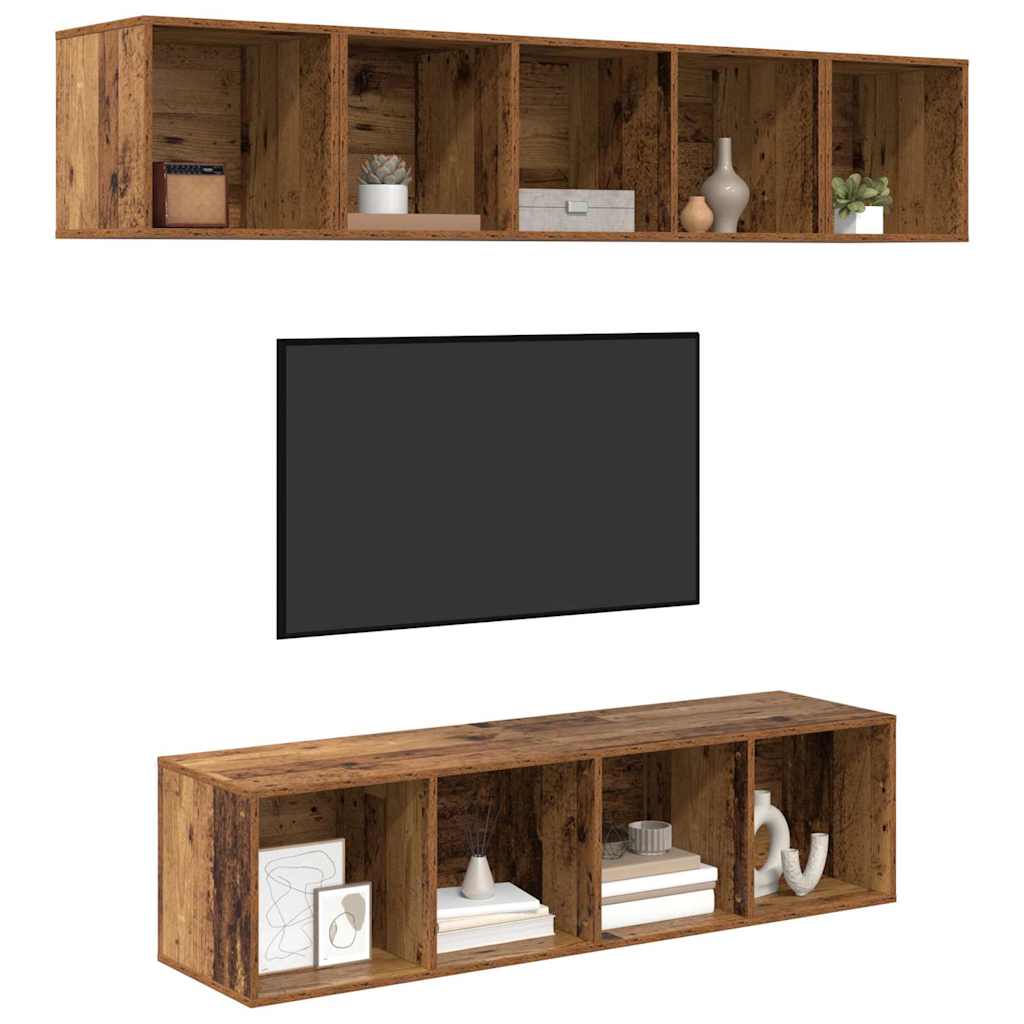 4-tlg. TV-Schrank-Set Weiß Holzwerkstoff