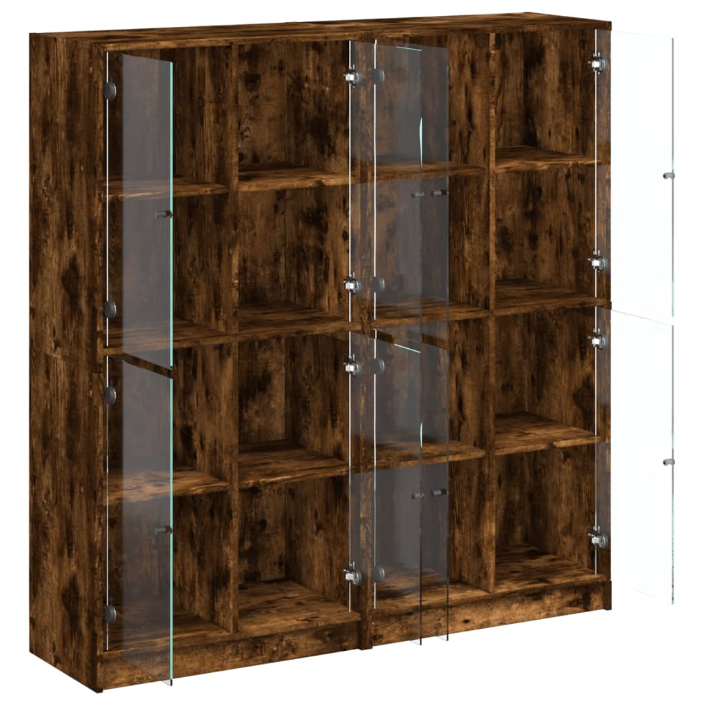 Bücherschrank mit Türen Weiß 136x37x142 cm Holzwerkstoff