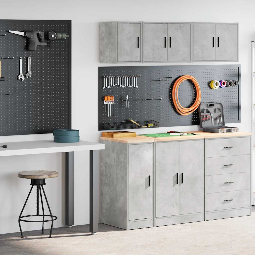 Garagenschränke 2 Stk. Schwarz Holzwerkstoff