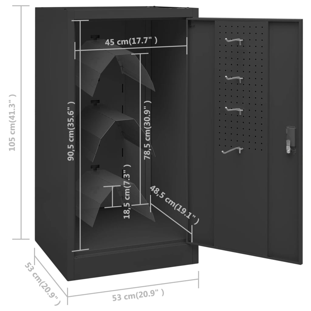 Sattelschrank Weiß 53x53x140 cm Stahl