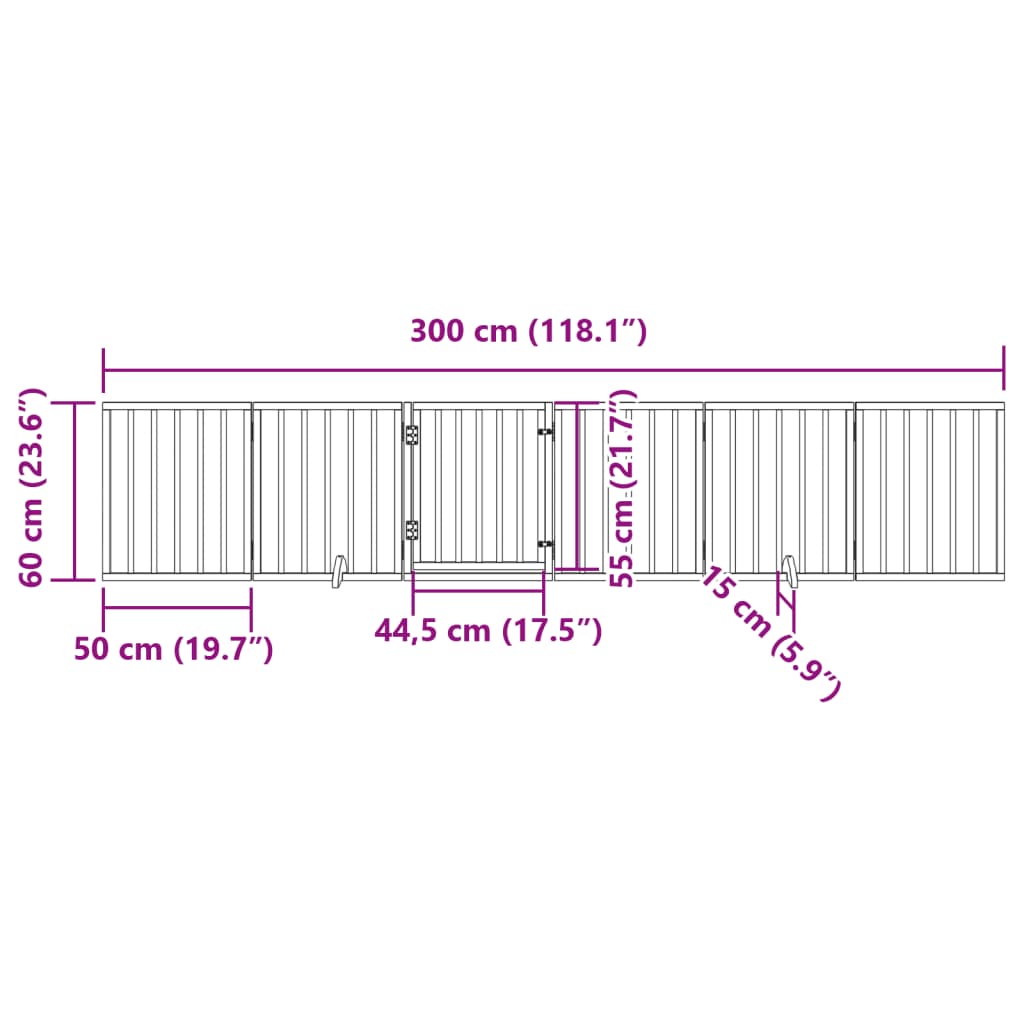 Hundegitter Faltbar 3 Paneele 150 cm Pappelholz