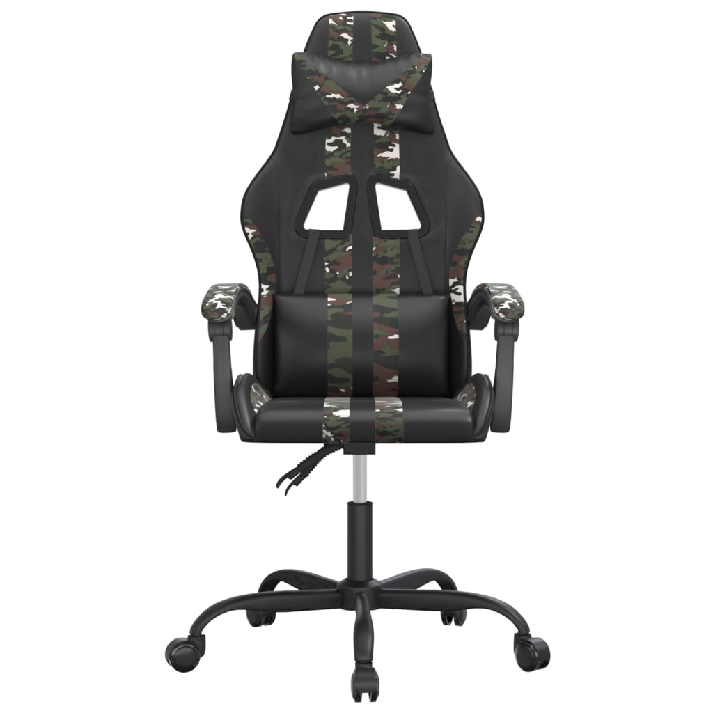 Gaming-Stuhl Drehbar Schwarz und Blau Kunstleder