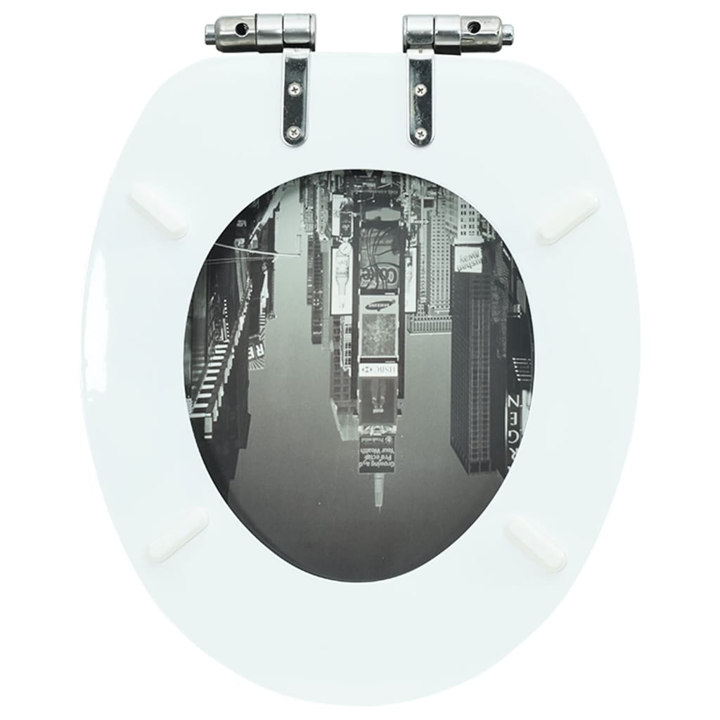 Toilettensitz MDF Deckel mit Absenkautomatik Design Weiß