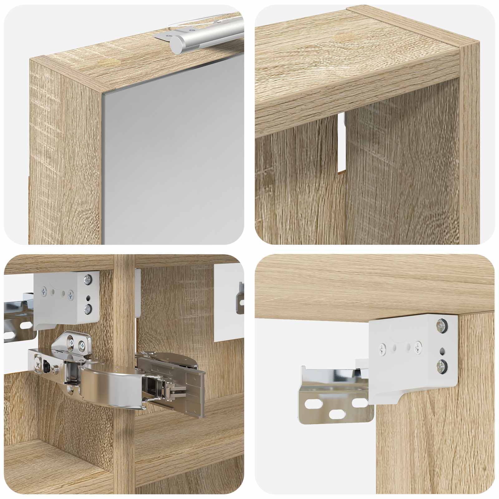 Badezimmerschrank-Set 3 pcs 80 x 10,5 x 50 cm Holzwerkstoff
