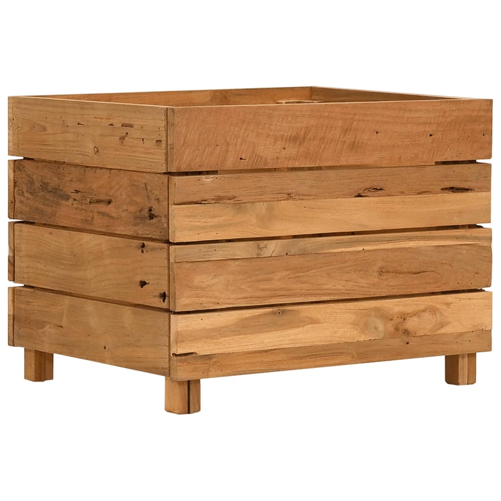 Hochbeet 100x40x72 cm Teak Altholz und Stahl