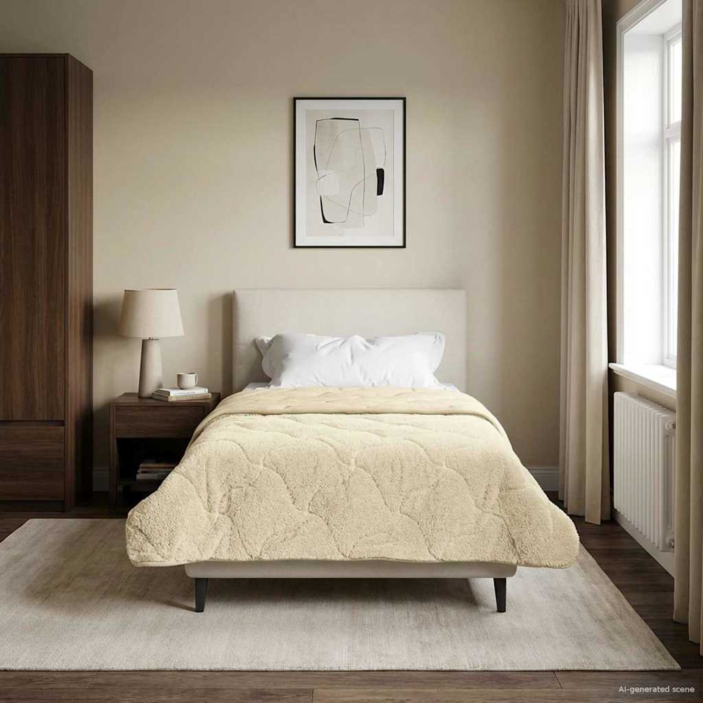 Sommerdecke Anthrazit 135 x 200 cm Mikrofaser und Teddy-Fleece