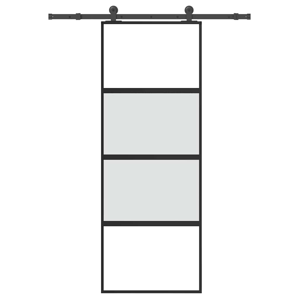 Schiebetür mit Beschlag 76x205 cm ESG-Glas & Aluminium