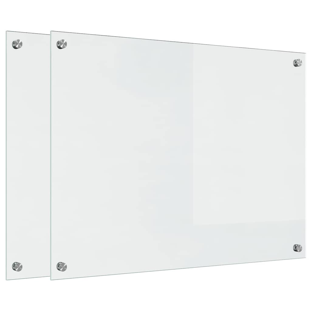 Küchenrückwand 2 pcs Weiß 70 x 40 cm Gehärtetes Glas