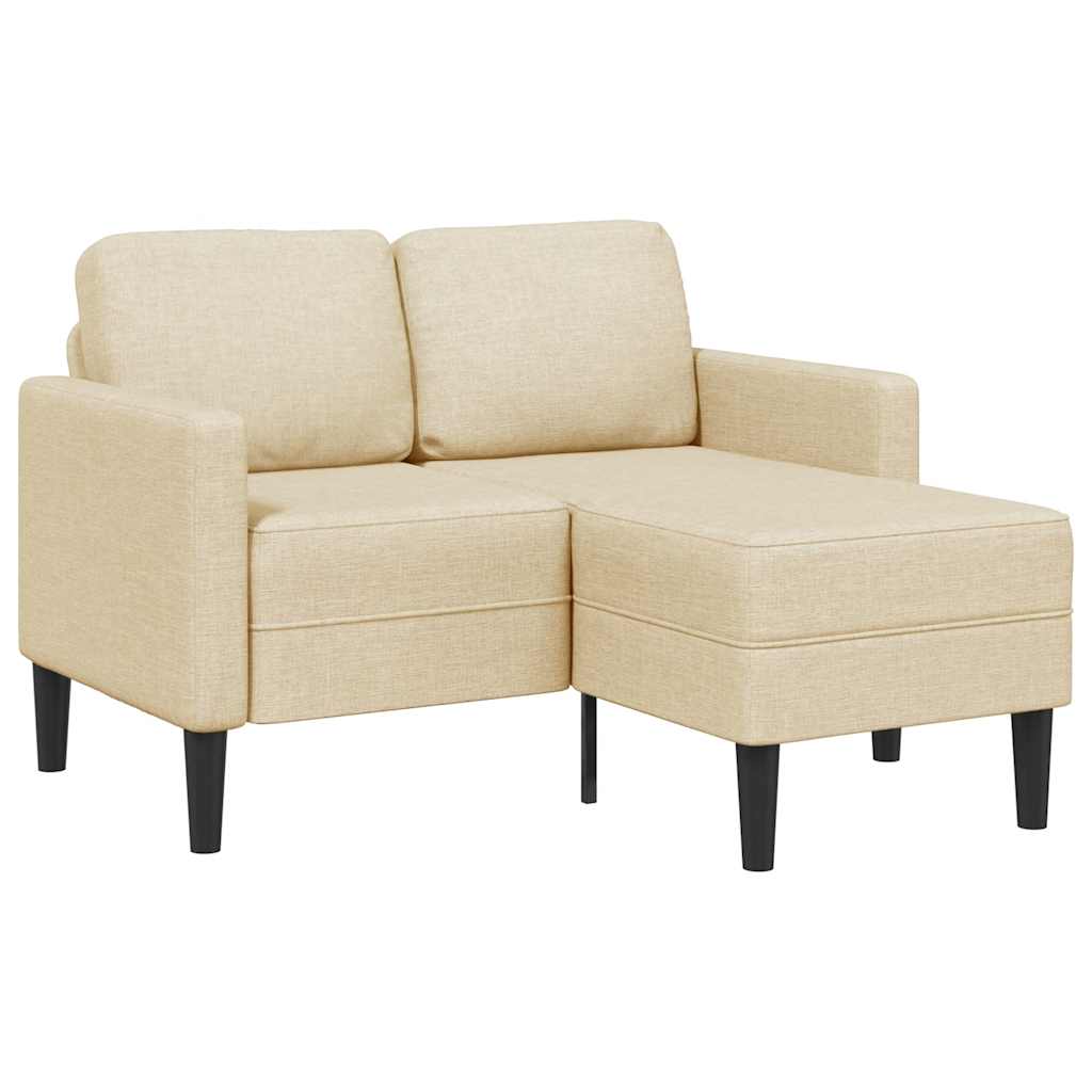 2-Sitzer-Sofa mit Chaiselongue L-Form Hellgrau 125 cm Stoff