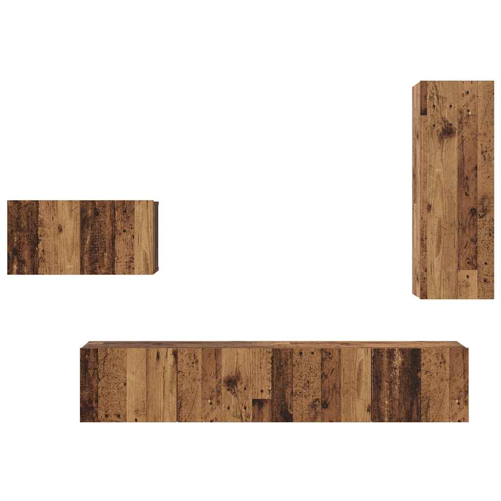 4-tlg. TV-Schrank-Set Weiß Holzwerkstoff