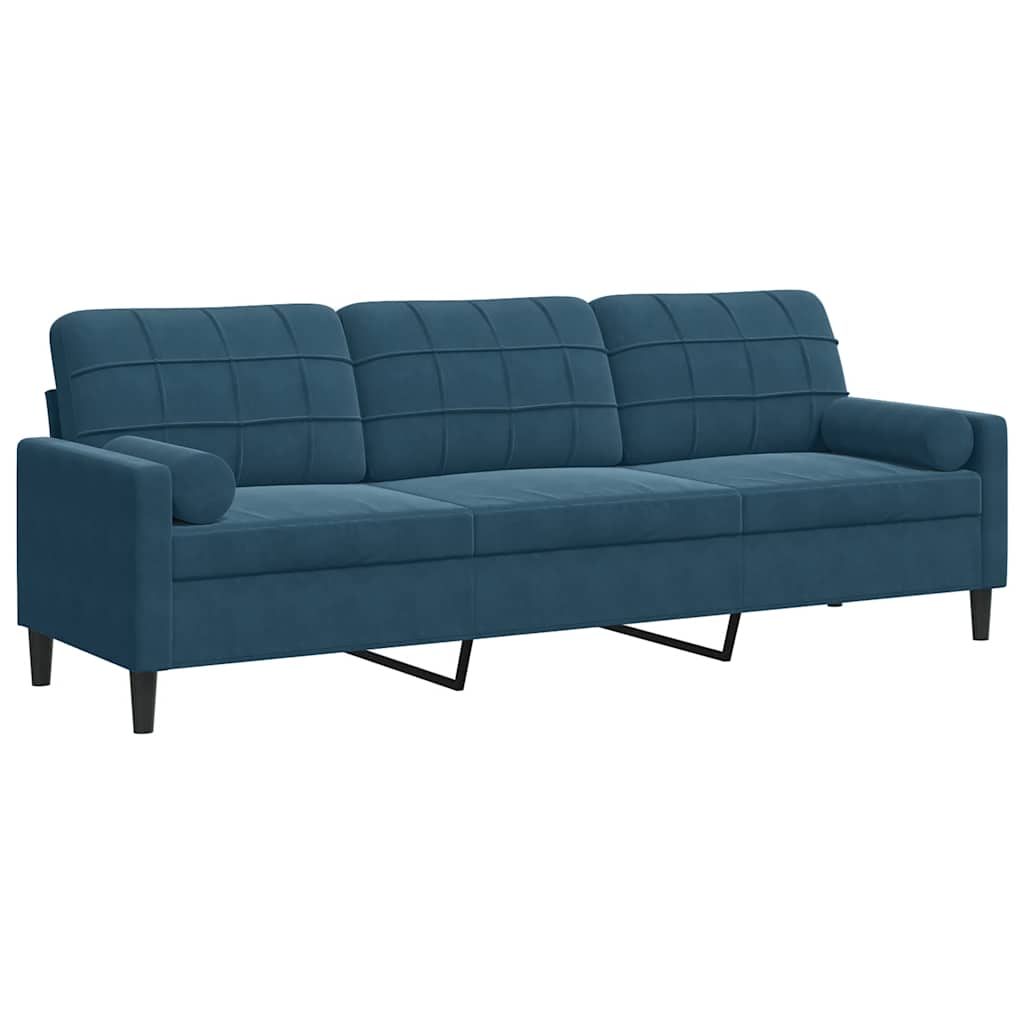 2-Sitzer-Sofa mit Zierkissen Hellgrau 120 cm Samt