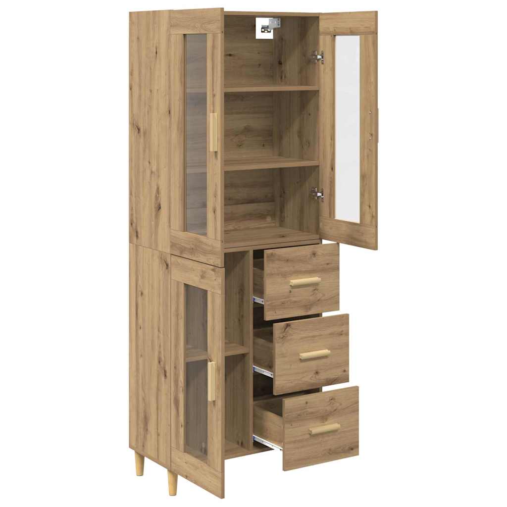 Highboard Altholz 69,5 x 34 x 180 cm Holzwerkstoff