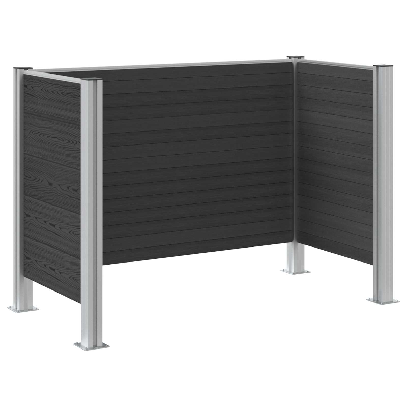 Mülltonnenzaun Braun 161 x 85 x 115 cm Aluminium und WPC