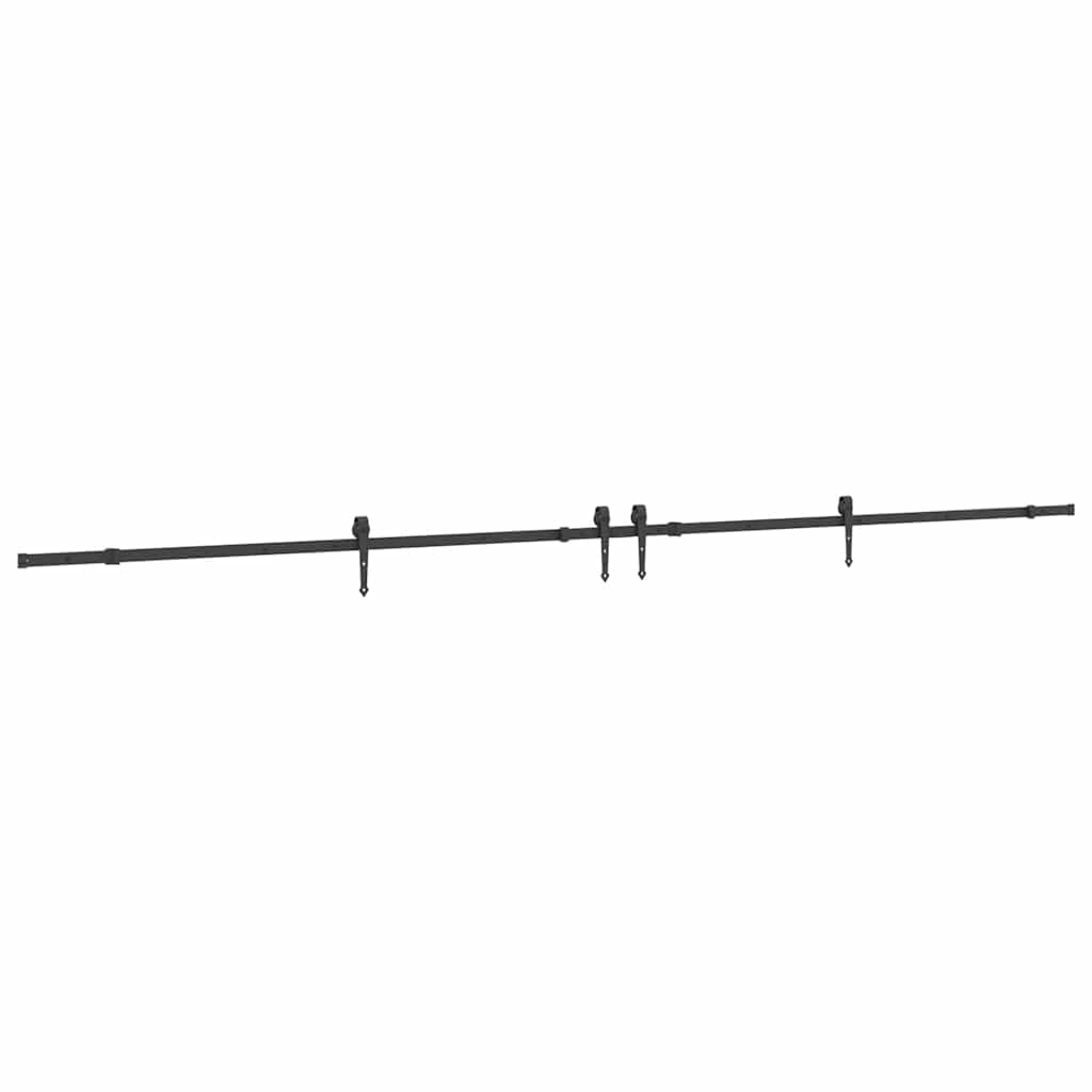 Schiebetürbeschlag-Set 305 cm Stahl Schwarz